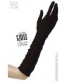 widmann 1443p guanti neri plissettati in lycra 37cm