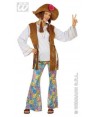 Costume Hippie Woodstock M Donna Camicia Con Gilet
