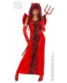 Costume Diavola M Vestito Ali E Corna Vinile E Vel