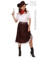Costume Cowgirl M Camicia Gonna Cintura Cappello