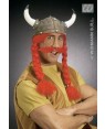 widmann 6787n cappello elmo vichingo con trecce e baffi