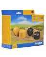 bruder 02345 accessories: 4 round hay bales (2 pcs. sorted blac