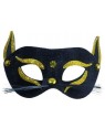 MASCHERA DOMINI GATTO NERO CON GLITTER ORO