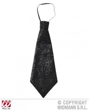 CRAVATTA LUREX NERA CON ELASTICO