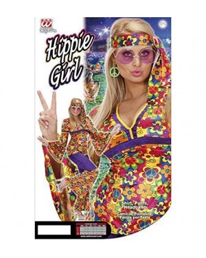 Costume Hippie Girl M In Vell.Camic,Pant,Fasc.Tes