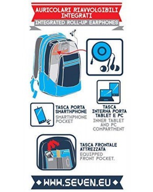 seven 1001525000 zaino adv. seven fluo
