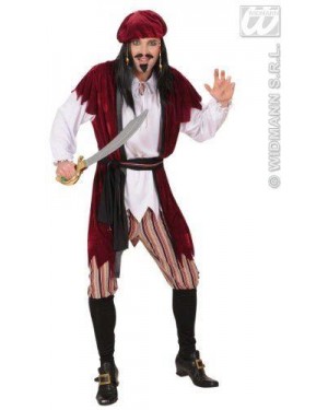 Costume Pirata Dei Caraibi Xl Camicia Con Gilet-P