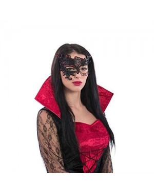 CARNIVAL TOYS 01588 maschera mezzo viso catenella nera/rossa vampiro