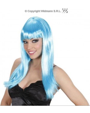 widmann b0562 parrucca azzurra beautiful lunga liscia frangia