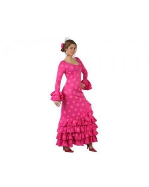 Costume Da Sivigliana Rosa A Pois Rosa Adulto M-L