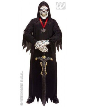 widmann 1011s costume set morte maschera con cappuccio mani