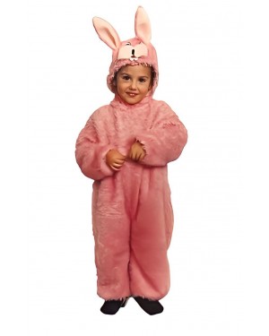 Costume Coniglietta Rosa 3/4 Anni Peluche