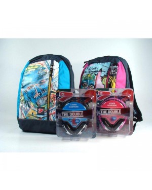 seven 201001347 zaino double face con cuffie face boy e girl seven