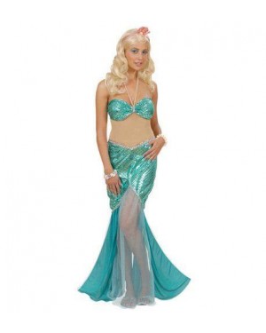 Costume Sirena M Vestito Con Collana Di Perle