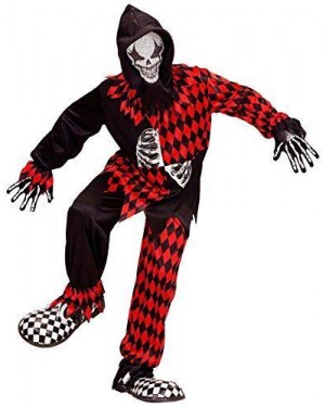 WIDMANN 08746 costume evil jester clown rosso nero 5/7