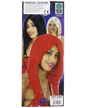 carnival toys 02564 parrucca rossa liscia lunga