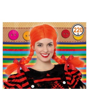 ATOSA 39895 atosa parrucca trecce arancione pippi