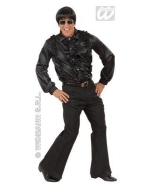 widmann 8131n camicie con ruches nere xl in raso uomo