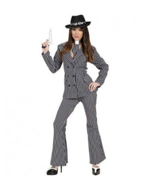 Costume Gangster Donna S Giacca-Pantaloni-Cr