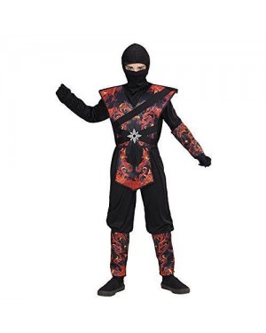 WIDMANN 05637 costume ninja drago fiamme 8/10 140cm
