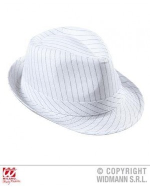 widmann  cappello fedora bianco gessato