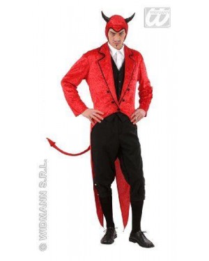 Costume Lucifero Diavolo M In Velluto Frac-