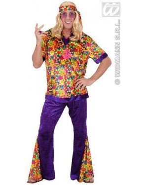 Costume Hippie Dude S  In Vell.Camic,Pant,Fasc.Tes
