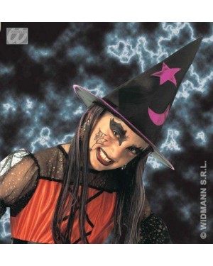 widmann 5154b cappello strega decorato con capelli bambina@