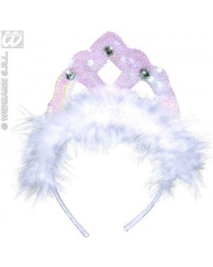 widmann 8665e tiara in paillettes bianche con marabou e 3