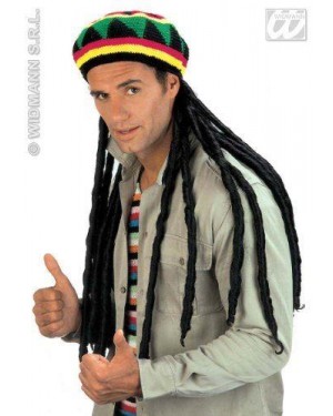 widmann 8490r cappello rasta con parrucca