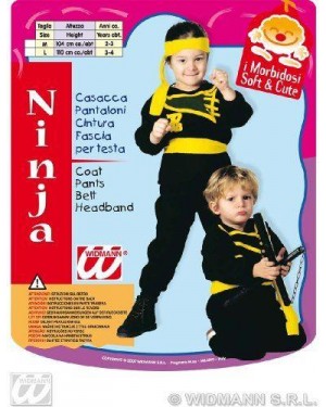 Costume Ninja Con Casacca, Pantaloni, Cintura, Fas