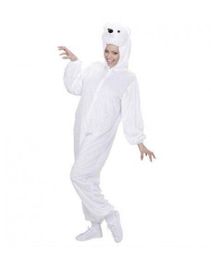 Costume Orso Polare Peluche Xl Cappuccio Maschera