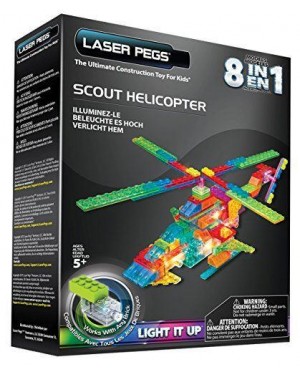 GIOCHERIA HDGPB2150B laser pegs - set 8 in 1 scout helicopter