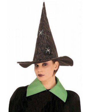 widmann 5158r cappello strega con ragnatele e ragno fluor.