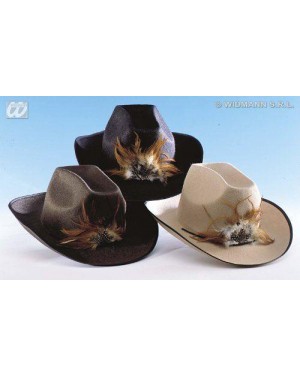 widmann 2528p cappello cowboy con applicazioni piuma