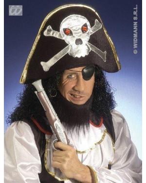 widmann 8423p cappello pirata in velluto con teschio