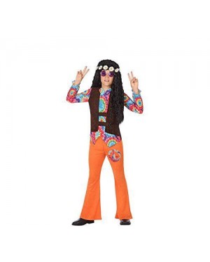 ATOSA 56854 costume hippie 5-6 bambino arancione