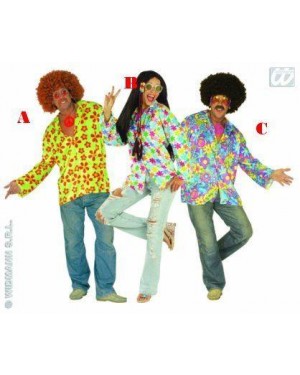 widmann 4343h camicia hippie unisex fiori in velluto m