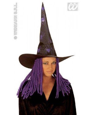 widmann 5122n cappello strega pvc con ragni stam e cap bocc