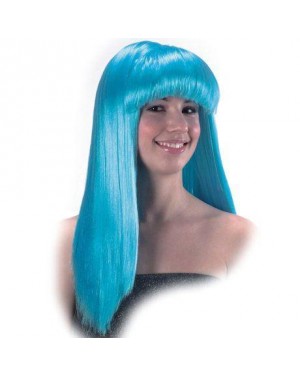 carnival toys 02595 parrucca cosmic girl azzurro con frangia