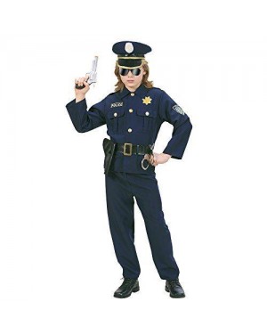 WIDMANN 73167 costume poliziotto in tessuto pesante 140cm