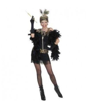 Costume Charleston Anni 20 Nero M