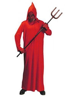Costume Diavolo Con Tunica Con Cappuccio E Mascher