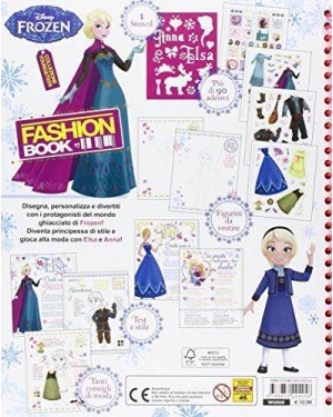 DISNEY None frozen libro fashion book con adesivi