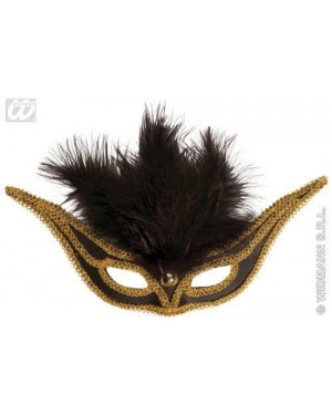 MASCHERA DOMINO RONDINE CON PIUME