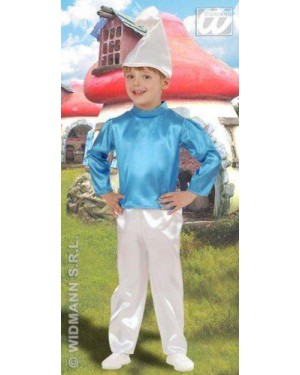 Costume Nano Blu Puffo 1/2 2/3 98-104 Cm