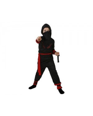 Costume Guerriero Ninja Rosso Tg 2 5/6 Con Access