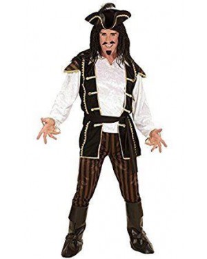 Costume Capitano L Pirata Camicia Con Gilet, Panta