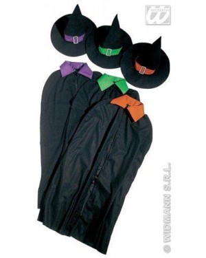 Costume Strega M Mantello Con Cappello 3 Col