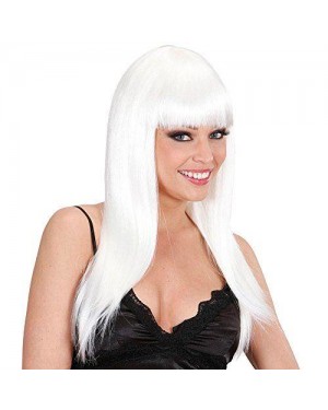 widmann b0553 parrucca bianca beautiful lunga liscia frangia